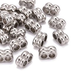 Нержавеющая Сталь Цвет Не тускнеет 304 многожильные звенья из нержавеющей стали, для изготовления кожаных браслетов, цвет нержавеющей стали, 6x12x7 мм, отверстие : 4 мм