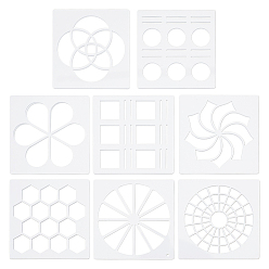 Mixed Shapes Шаблоны трафаретов для рисования акрилом, для росписи по скрапбуку ткань плитка напольная мебель дерево, разнообразные, 63x63x2.5 мм, 8 шт / комплект