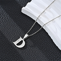 Letter D 201 ожерелья с подвесками из нержавеющей стали и стразами, цвет нержавеющей стали, не тускнеет, Буква D, 19.69 дюйм (50 см)