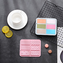 Pink Silicone Chocolate Cookie Candy Molds, with 6 Mixed Shapes Cup, Baking Mold, Pink, 143x119x8mm