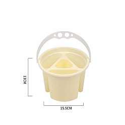 Желтый Пластиковый съемный корпус ручки для стирки, ведро для мытья кистей, художественные принадлежности для рисования домашняя школа, колонка, желтые, 15.5x11 см