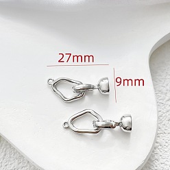 Платина Латунь раз по сравнению с застежками, для изготовления ювелирных изделий, платина, 24x9 мм