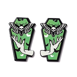 Бабочка Печатные акриловые подвески, для Хэллоуина, гроб с оберегом на руку вампира, бабочки, 42.5x25~25.5x2.5 мм, отверстие : 2 мм