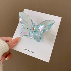 Светло-Голубой Акриловые заколки для волос в форме бабочки, аксессуары для волос для женщин и девочек, Небесно-голубой, 90x55 мм