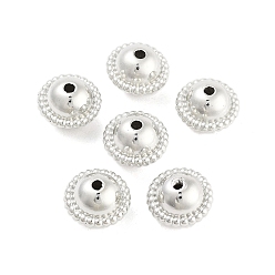 Platinum CCB Plastic Beads, Round, Platinum, 15.5x11.5mm, Hole: 2mm, about 490pcs/500g