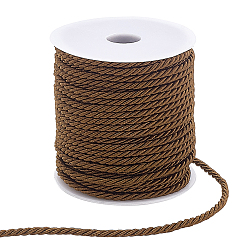 Кокосово-Коричневый 1 рулон 30м 3-слойный полиэфирный витой шнур, круглые, кокосового коричневый, 3 мм, около 32.81 ярдов (30 м) / рулон