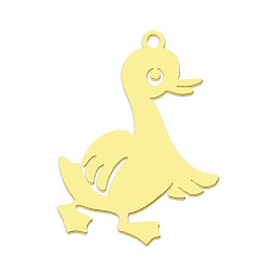 Золотой 201 подвески из нержавеющей стали, лазерная резка, вакуумное покрытие pvd, утка, золотые, 27x19.5x1 мм, отверстие : 1.6 мм