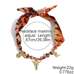 Corail Colliers-écharpes avec pendentif botte de cow-boy en alliage émaillé et plastique pour femmes, or, corail, 26.38 pouce (67 cm), pendentif: 30 mm de long