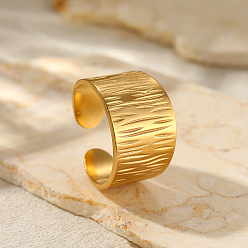 Золотой 201 из нержавеющей стали Манжета кольца для женщин, золотые, внутренний диаметр: 18 мм
