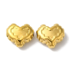 Золотой 304 из нержавеющей стали бусы, сердце, золотые, 15x13x7 мм, отверстие : 1.2 мм