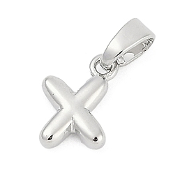 Letter X Латунь прелести, буквы, без кадмия и без свинца, долговечный, стойки покрытие, Письмо X, 9.5x7x2.5 мм, отверстие : 3x5 мм