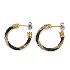 Золотой Ионное покрытие (ip) 304 серьги-гвоздики из нержавеющей стали для женщин, золотые, 24x4 мм