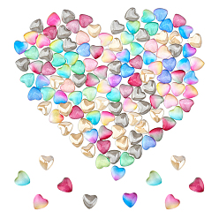 (52) Непрозрачная лаванда 120 шт 6 цвета прозрачные стеклянные кабошоны, сердце, разноцветные, 8x8x3 мм, 20 шт / цвет