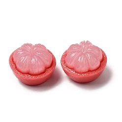 Mangosteen Кабошоны из непрозрачной смолы с фруктовой тематикой, розовые, мангустин, 24x15.5 мм