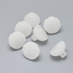 Jade Blanc Perles de jade blanc naturel, pod lotus, 16x11~11.5mm, Trou: 1mm