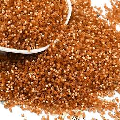 Сиена Имитация кошачьего глаза стеклянные бусины, окрашенные, цилиндр, цвет охры, 1.6x1.3 мм, отверстие : 0.8 мм, Около 60000 шт / фунт