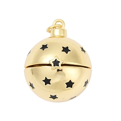 Черный Латунные микропроволочные кубические циркониевые медальоны, с эмалью, без свинца и без кадмия, долговечный, круглые, с целью перехода в кольце, реальный 18 k позолоченный