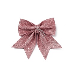 Thistle Glitter Cloth Bowknot Pendant Decoration, for Christmas Tree Gift Box Hanging Ornaments, Thistle, 165~180x160~175x19~20mm