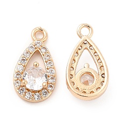 Кристалл K 9 стеклянные подвески, с фурнитурой из светло-золотой латуни, слезоточивые прелести, кристалл, 16.5x8.5x4.5 мм, отверстие : 1.6 мм