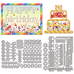 Слово Трафареты для резки углеродистой стали на день рождения, для diy scrapbooking, Фотоальбом, декоративная бумага для тиснения, слово, 102~108x126~145x0.8 мм, 2 шт / комплект