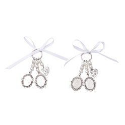 Античное Серебро Рамка для фотографий из сплава овальный медальон свадебный шарм, для свадебного букета очарование, античное серебро, 98 мм, 2 шт / комплект