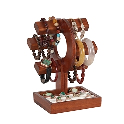 Сиена Деревянные подставки для браслетов и колец с подносом, органайзер для ювелирных изделий, для колец, Браслеты, часы, цвет охры, 15x13x23 см