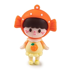 Candy Кукла для девочек, пластиковые подвески из ПВХ, конфеты, 58x40x20.5 мм, отверстие : 2.5 мм