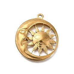 Луна 304 подвески из нержавеющей стали, золотые, луна, 29x25x3.5 мм, отверстие : 1.8 мм