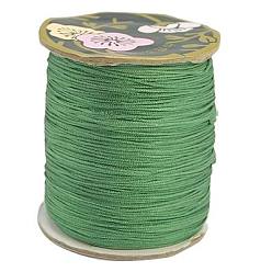 Зеленый Нейлоновая нить, ювелирные изделия шнур нейлона для пользовательских ювелирных изделий делает тканые, зелёные, 0.8 мм, около 131.23 ярдов (120 м) / рулон