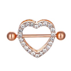 Нержавеющая Сталь Цвет 304 Кольца для сосков из нержавеющей стали со стразами, булавки для пирсинга сосков, цвет нержавеющей стали, 19 мм, штифты : 1.6 мм, Руководитель: 5 mm