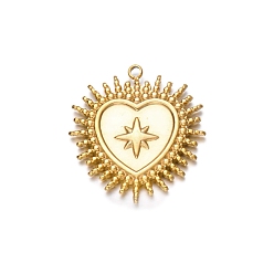 Сердце Шкентели нержавеющей стали, реальный 18 k позолоченный, Сердце звездочкой, 23x21 мм