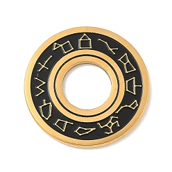 Золотой 304 подвески из нержавеющей стали, пончик очарование, золотые, 28x2 мм, отверстие : 11 мм