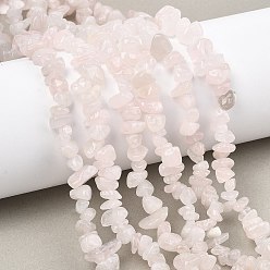Розовый Кварц Природного розового кварца нитей бисера, чип, 4~11x5~11x3~8 мм, отверстие : 0.5 мм, 30.71''~31.50'' (78~80 см)