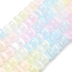 (52) Непрозрачная лаванда Нити из натурального селенита, окрашенные, бамбуковую палку, разноцветные, 13x8.5 мм, отверстие : 0.8 мм, около 30 шт / нитка, 15.43" (39.2 см)