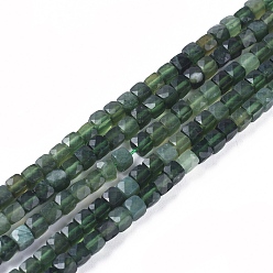Andere Jade Natürliche kanadische Jade Perlen Stränge, facettiert, Würfel, 4x4x4 mm, Bohrung: 0.6 mm, ca. 101 Stk. / Strang, 15.35 Zoll (39 cm)