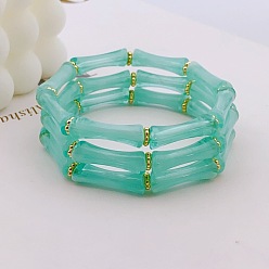 Бирюза Браслеты из акрила и бамбука для женщин, бирюзовые, внутренний диаметр: 2-1/4 дюйм (5.8 см)