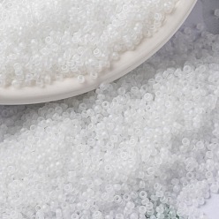 (RR131FR) Матовый Хрустальный AB Миюки круглые бусины рокайль, японский бисер, (rr 131 fr) матовый кристалл ab, 15/0, 1.5 мм, Отверстие: 0.7 мм, о 5555 шт / бутылка, 10 г / бутылка