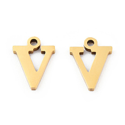 Letter V 201 прелести нержавеющей стали, алфавит, letter.v, 8.5x6.5x1 мм, отверстие : 1 мм
