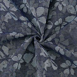 Bleu Acier Tissus en polycoton à motifs floraux, accessoires du vêtement, bleu acier, 1000x1456x0.5mm