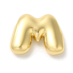 Letter M Brass Pendants, Long-Lasting Plated, Real 18K Gold Plated, Letter M, 10x12.5x3.5mm, Hole: 1.4mm