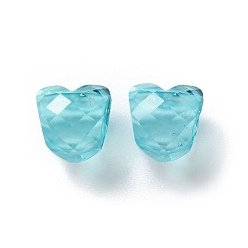 Бирюза Cmолы европейские шарики, граненые бусины в форме персикового сердца с большим отверстием, бирюзовые, 10.5x10.5x10.5 мм, отверстие : 5 мм