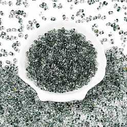 Кадет Синий Распыление блестящей пудры с стеклянными бусинами, арахис, кадетский синий, 6~6.5x4x3 мм, отверстие : 1.4~1.5 мм, Около 4000 шт / фунт