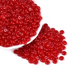 FireBrick Imitation Jade Glass Seed Beads, Rondelle, FireBrick, 6x3mm, Hole: 1.2~1.6mm, about 2500pcs/pound