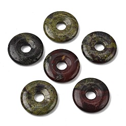 Dragon Blood Natural Dragon Blood Pendants, Donut/Pi Disc Charms, 30x6mm, Hole: 8mm
