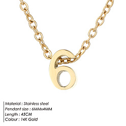 Number 304 подвески-цифры из нержавеющей стали, реальный 14 k позолоченный, число 6, 17.72 дюйм (45 см)