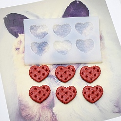 Heart Rectangle/Star/Cone/Flat Round/Square/Heart  DIY Silicone Molds, Fondant Molds, Resin Casting Molds, for Chocolate, Candy, UV Resin & Epoxy Resin Craft Making, Heart, 104x63mm