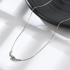 Нержавеющая Сталь Цвет Не тускнеет 304 ожерелье из нержавеющей стали в виде змеевидной цепи для мужчин и женщин, цвет нержавеющей стали, 17.72 дюйм (45 см)