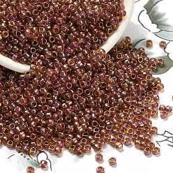 (1849) Pink Lilac Lined Topaz Rainbow Тохо 8/0 круглые бусины, японский бисер, (1849) розово-сиреневый топаз с радужной подкладкой, 3 мм, отверстие : 1 мм, Около 10000 шт / фунт