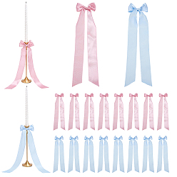 (52) Непрозрачная лаванда 24 шт. 2 цветной полиэстеровый бант для украшения свечей, разноцветные, 330x80 мм, 12 шт / цвет