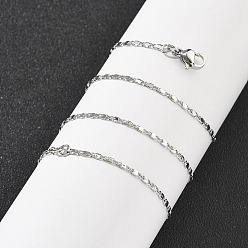 Платина Ожерелья-цепочки из латуни для женщин, 304 из нержавеющей стали застежкой омар, стойки покрытие, без свинца и без кадмия, долговечный, платина, 17.80 дюйм (45.2 см)